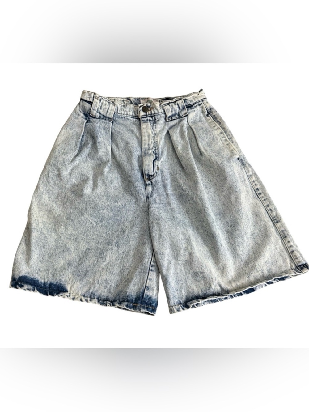 Vintage 80s Acid Wash High Waisted Mom Shorts Palmettos Denim size 27